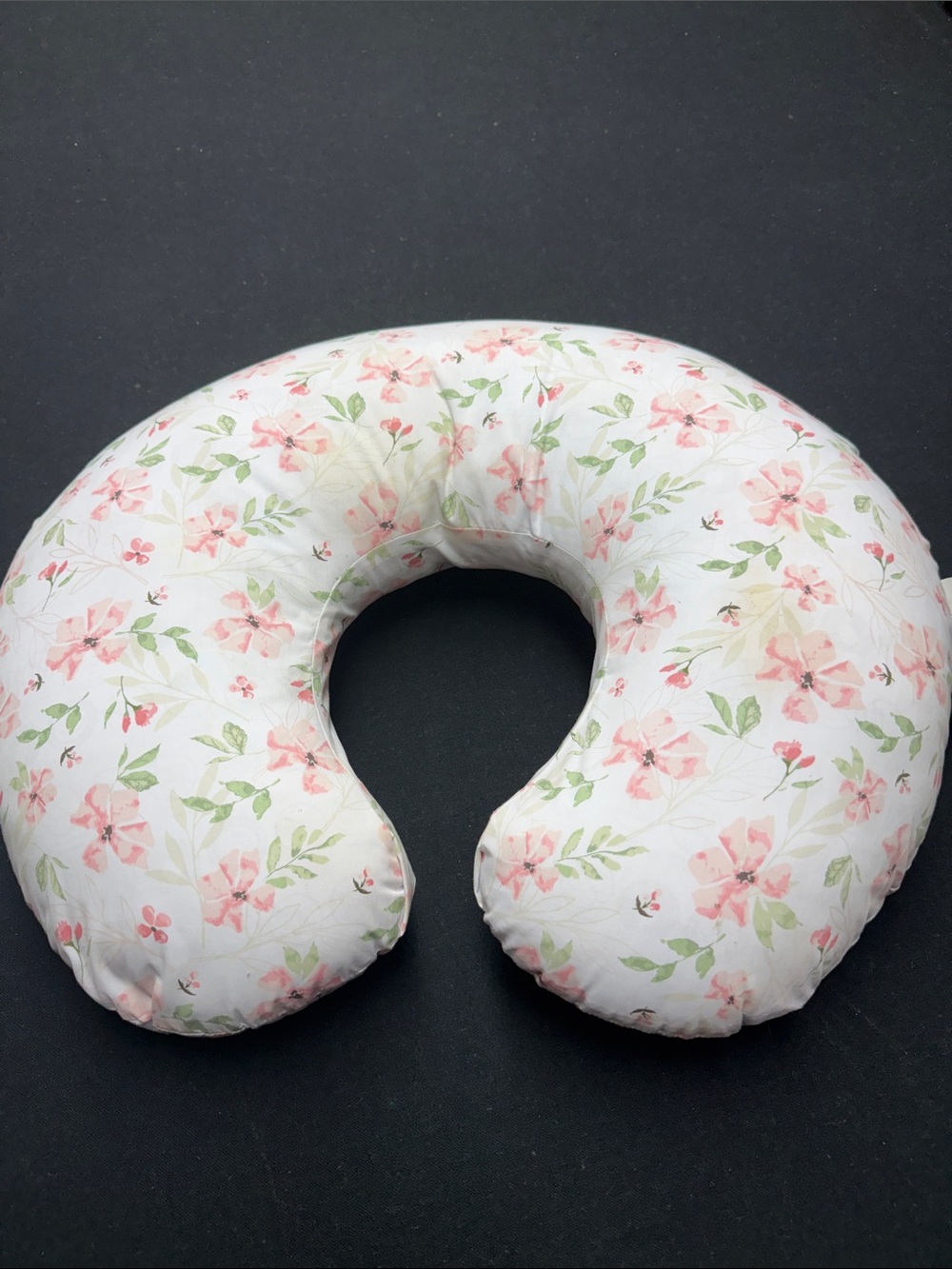 Boppy Floral U-Shape Support Pillow - Pink & Green Leaves
